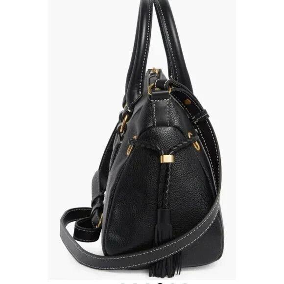 Vince Camuto Renzo Leather Satchel Crossbody Handbag Black-NWT - Picture 5 of 5